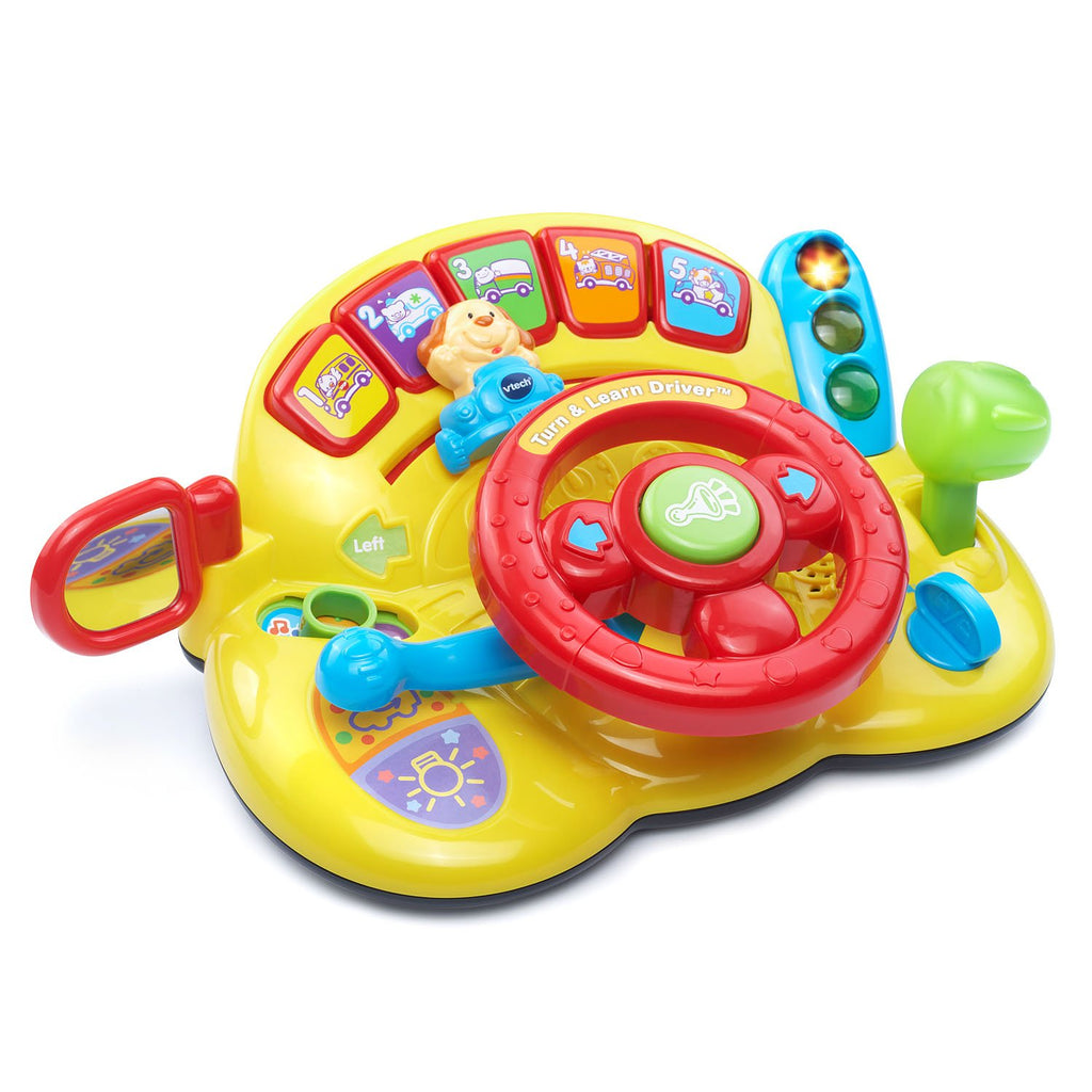 VTech Turn and Learn Driver, Yellow 10.8" x 4.3" x 8.9" Yellow