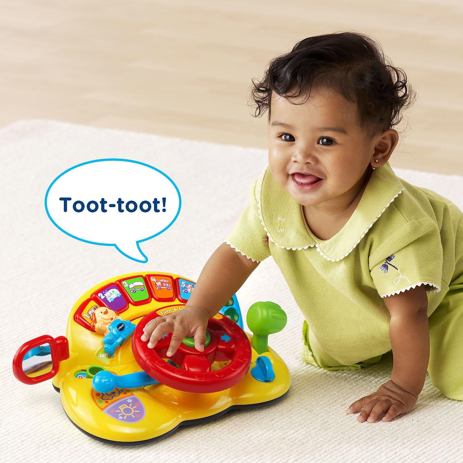 VTech Turn and Learn Driver, Yellow 10.8" x 4.3" x 8.9" Yellow