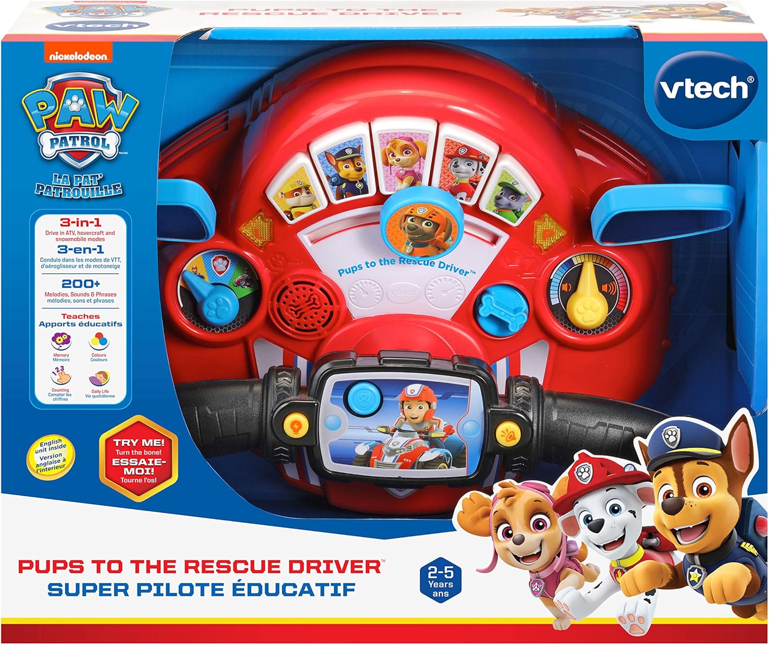 VTech Paw Patrol Pups to The Rescue Driver, Red Pups Retail_Packaging