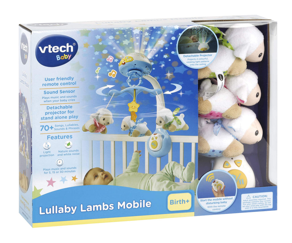 VTech Lullaby Lambs Mobile (Blue), Baby Night Light Projector