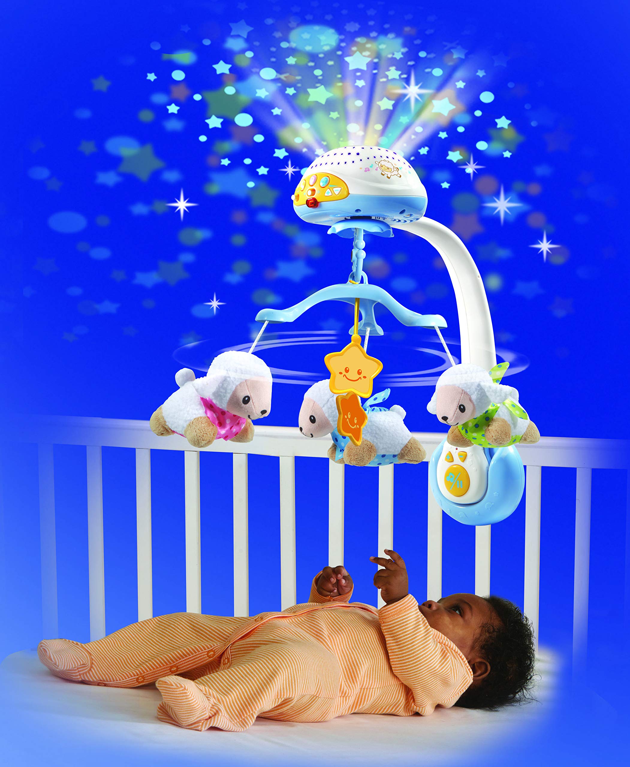 VTech Lullaby Lambs Mobile (Blue), Baby Night Light Projector