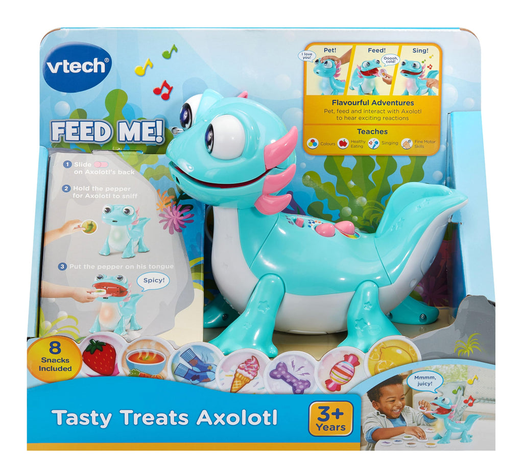 VTech Tasty Treats Axolotl, Interactive Toddler Toy with Fun Reactions