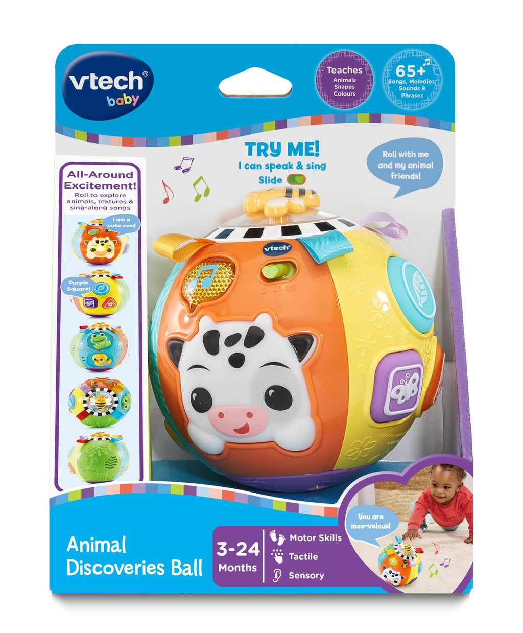 VTech Baby Animal Discoveries Ball, Interactive Baby Toy with Lights