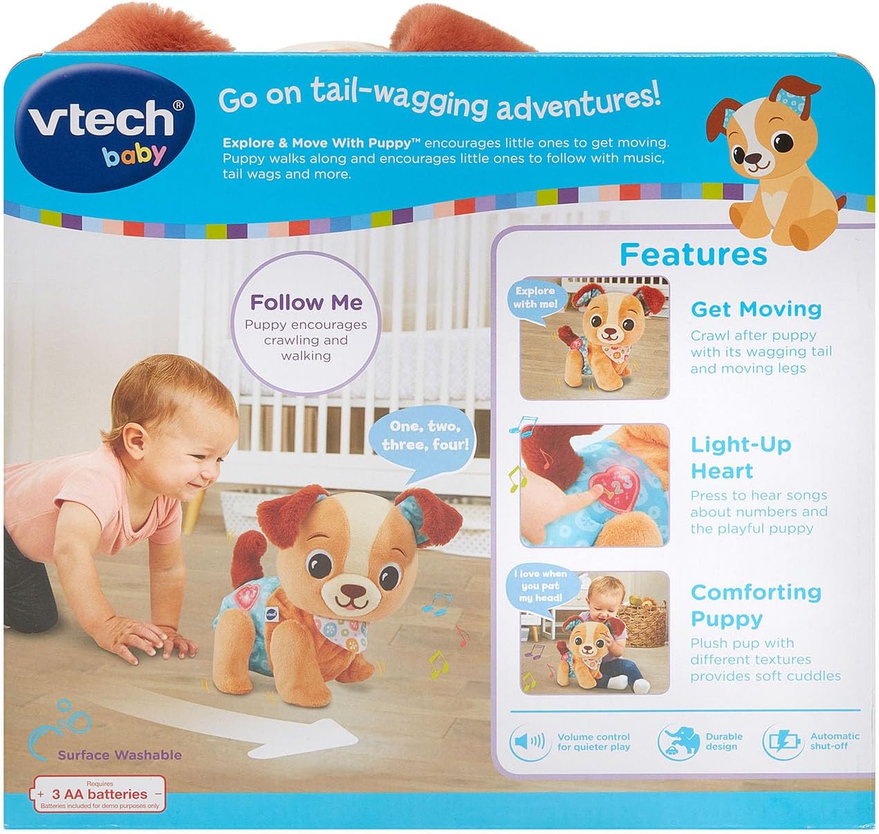 VTech Baby Explore and Move with Walking Puppy Plush Toy