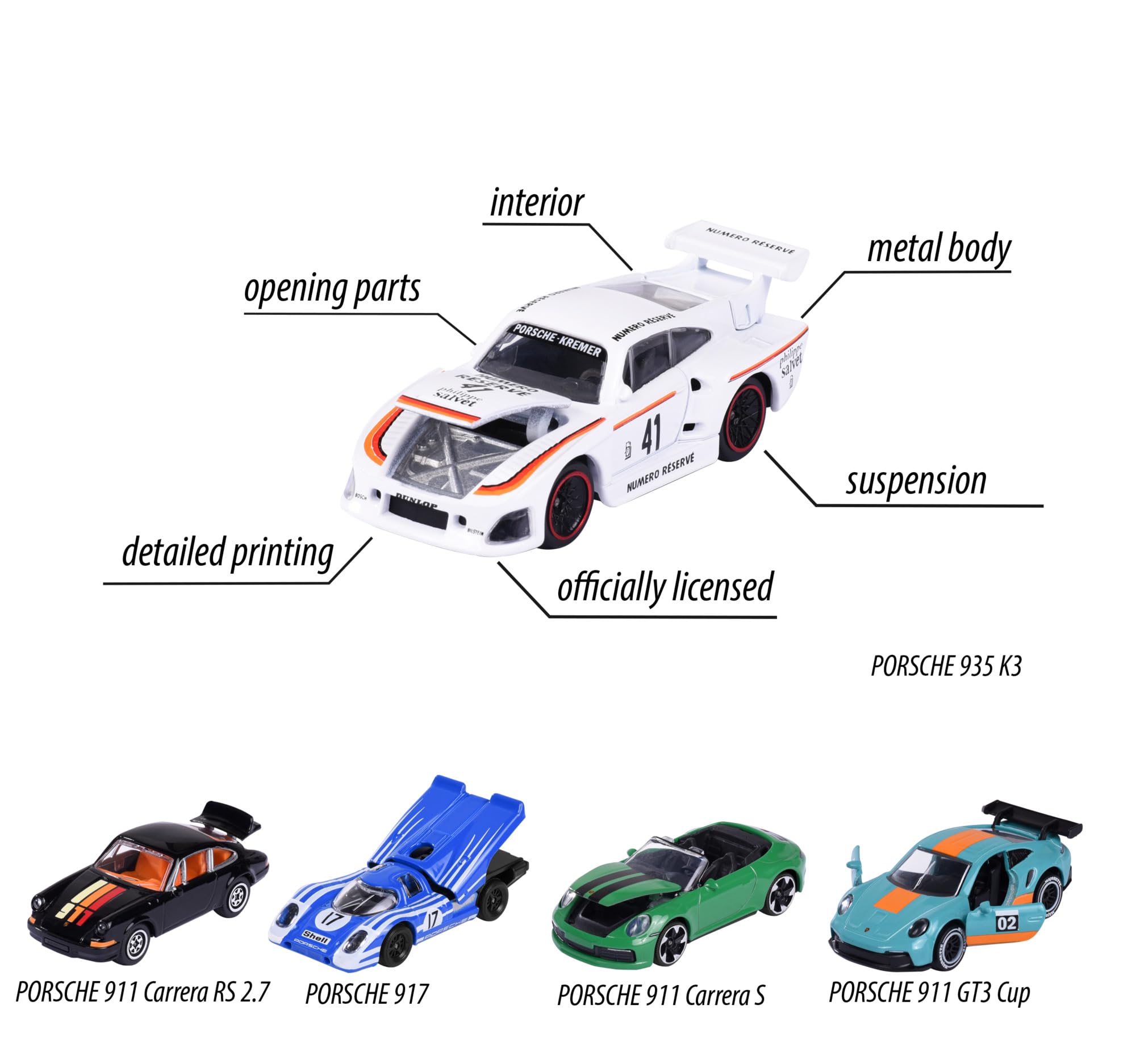 Majorette 212053172 Porsche Motorsport Gift Pack (Set of 5 Toy Cars)
