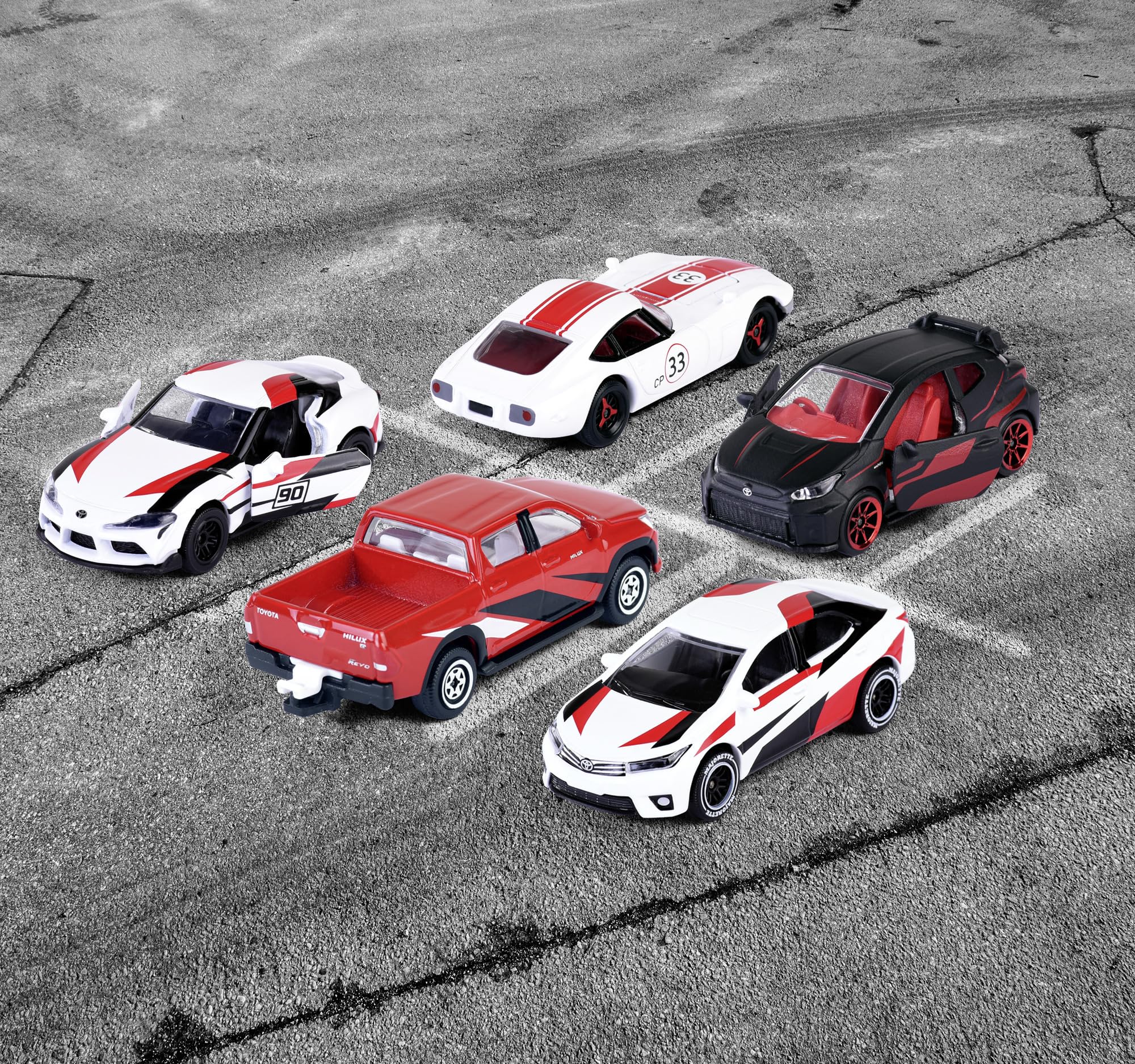 Majorette Toyota Racing Toy Cars (Gift Set of 5 Cars)