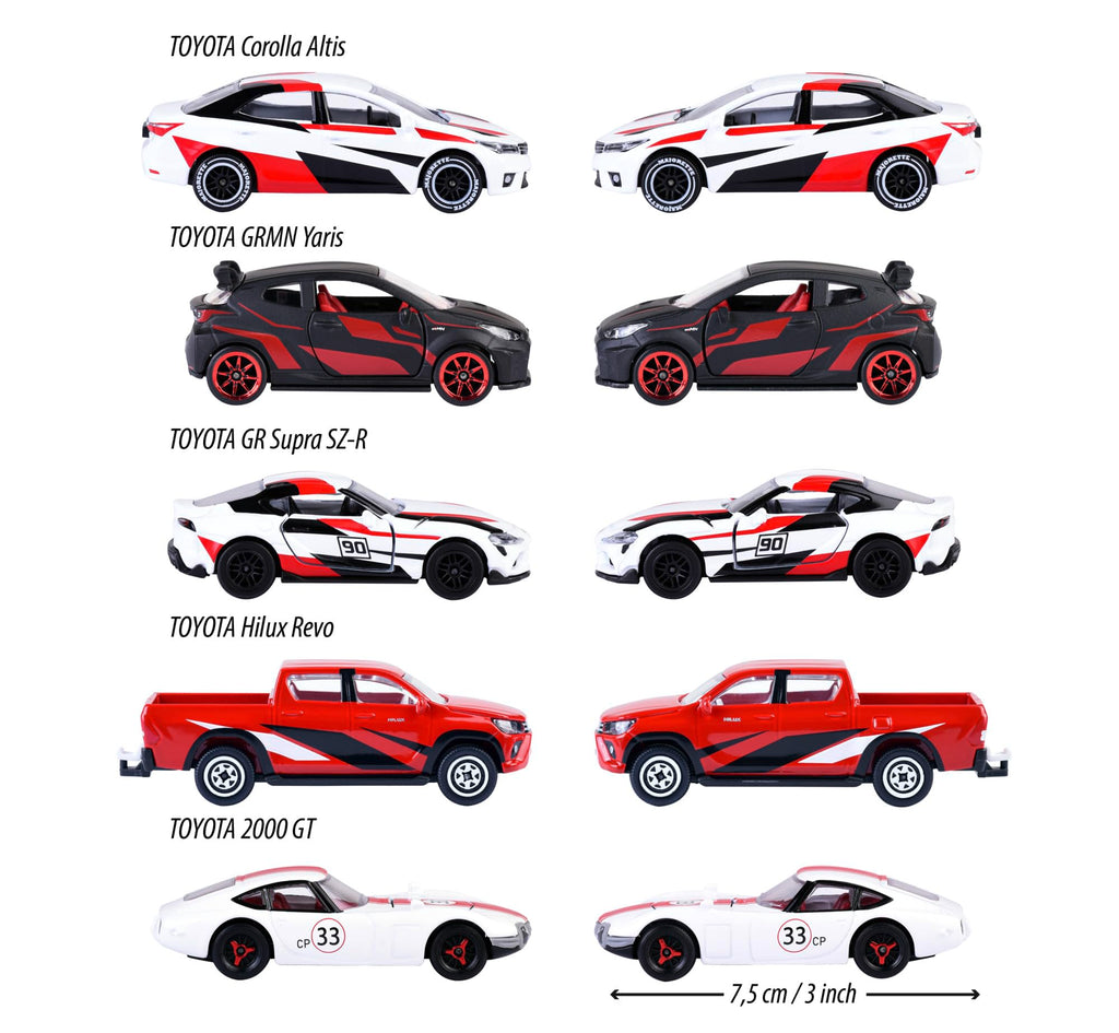 Majorette Toyota Racing Toy Cars (Gift Set of 5 Cars)
