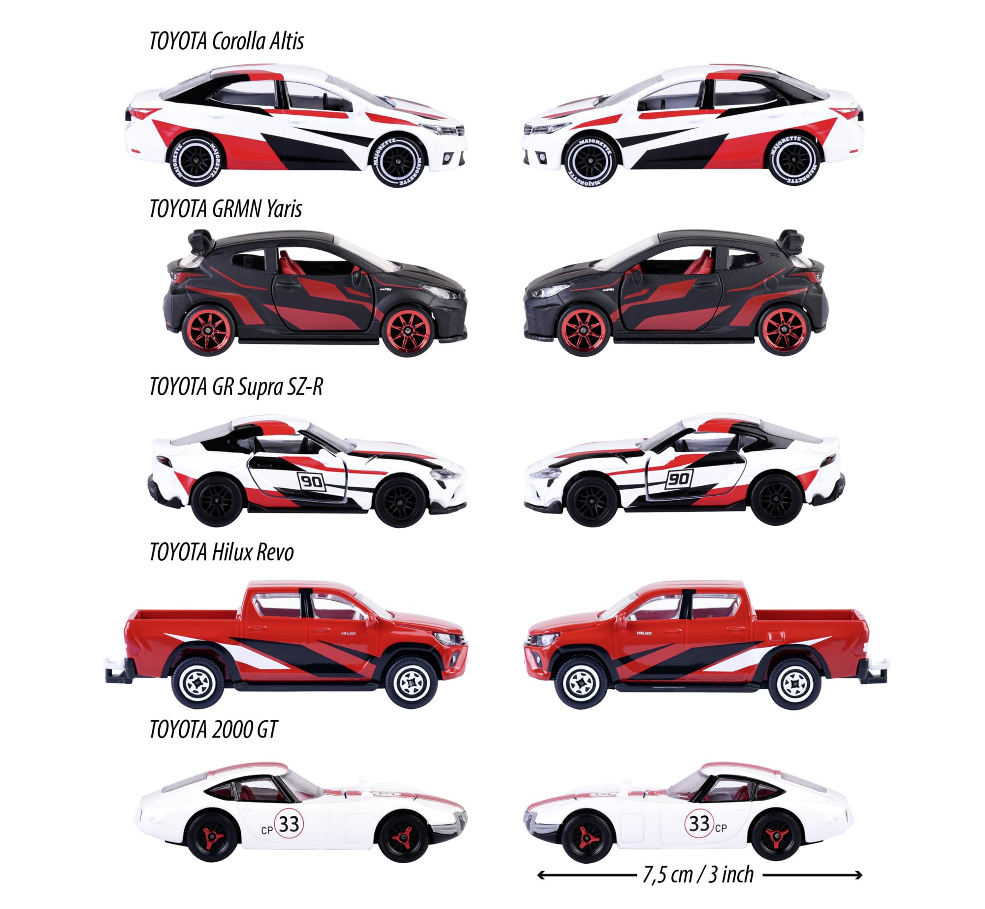 Majorette Toyota Racing Toy Cars (Gift Set of 5 Cars)