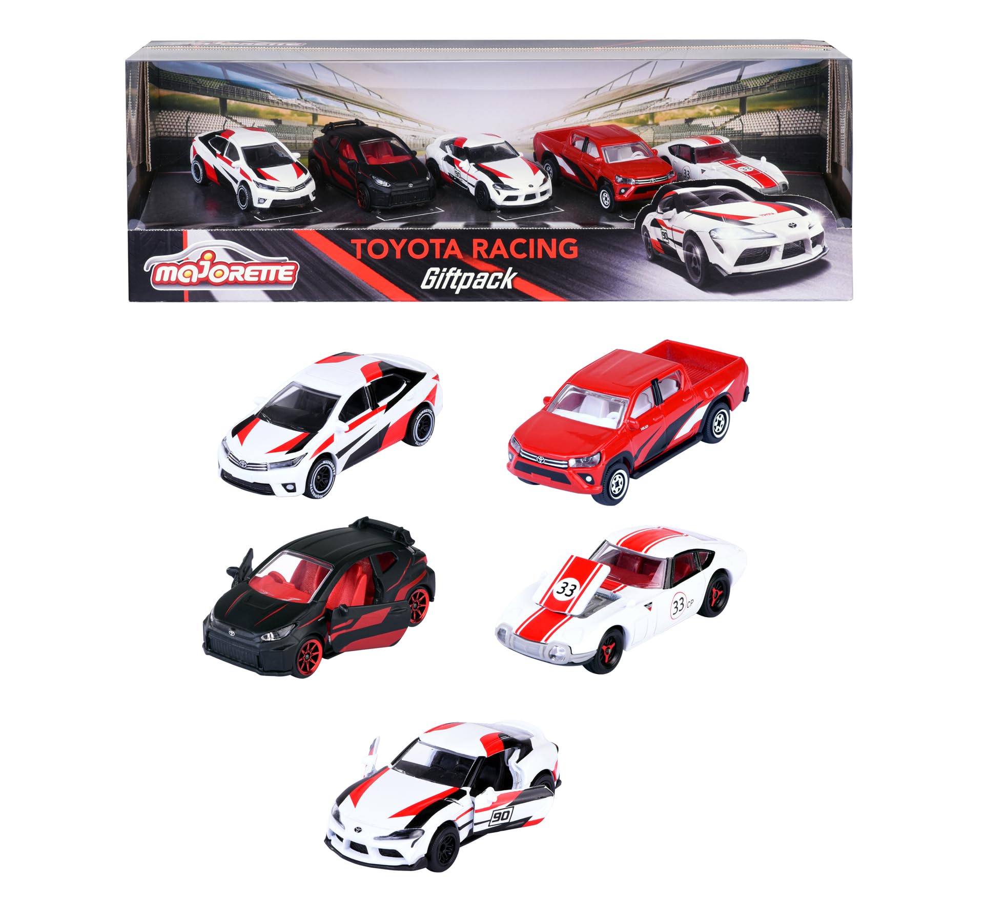 Majorette Toyota Racing Toy Cars (Gift Set of 5 Cars)