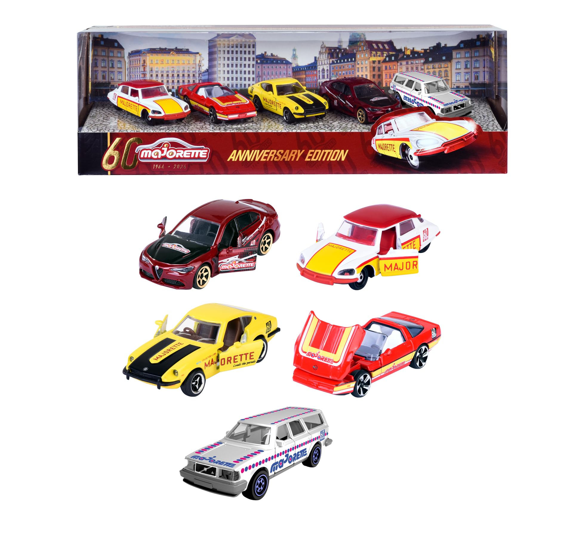 Majorette GIFTPACK 5 Cars 60 Years Birthday Edition Modern
