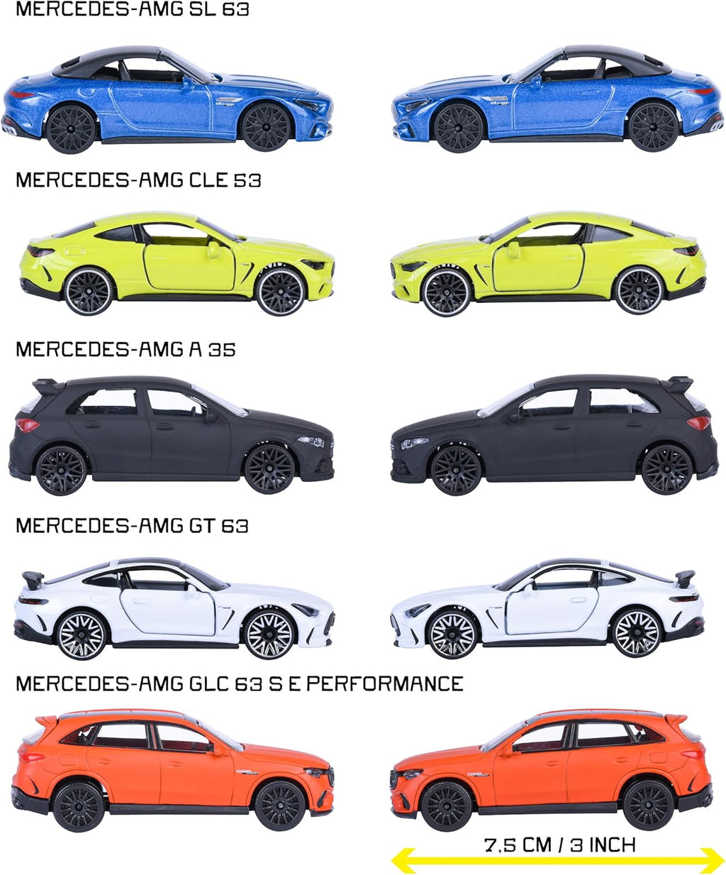 Mercedes-AMG 5 Pieces Giftpack die cast Collection Vehicles to Display and Play