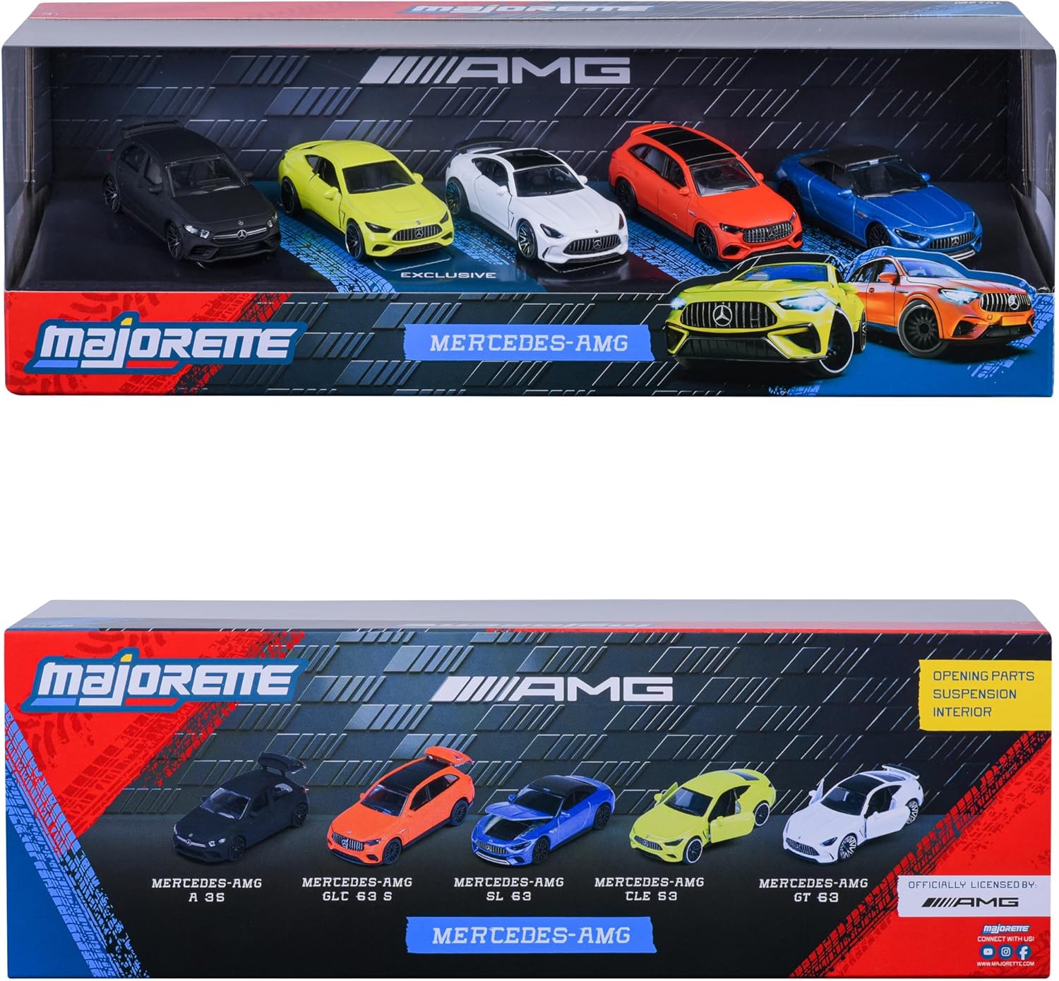 Mercedes-AMG 5 Pieces Giftpack die cast Collection Vehicles to Display and Play