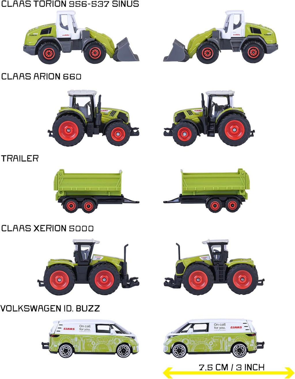 Majorette Claas Farm Car Set (5 Model Cars)