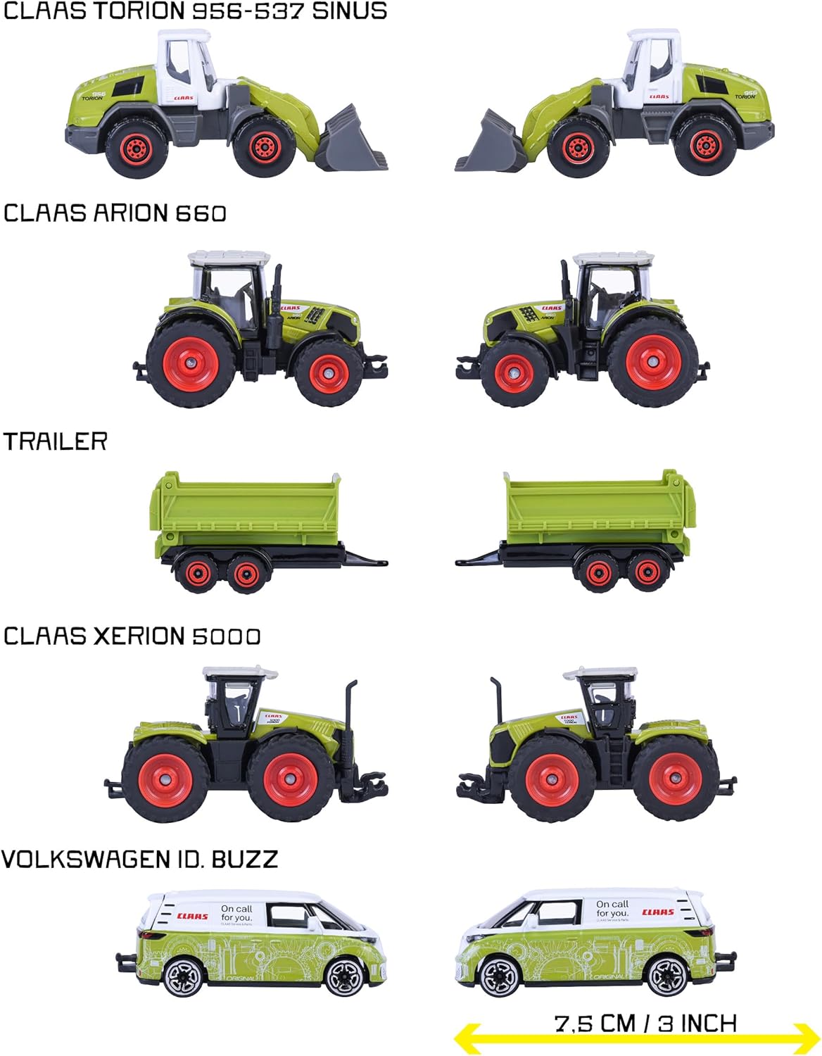 Majorette Claas Farm Car Set (5 Model Cars)