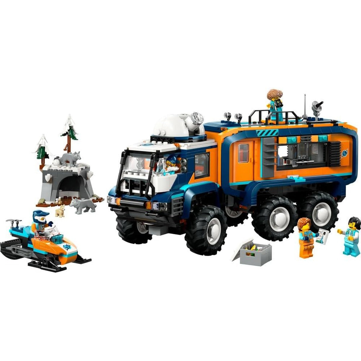 LEGO City Arctic Explorer Science Lab Truck Toy - Exploration Vehicle with Steering & Suspension - incl. a Snowscooter