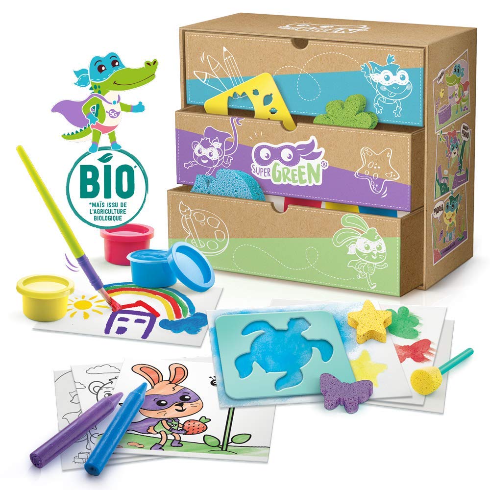 Super Green ECO 004 Set of 3 Organic Activities Colouring Stamps