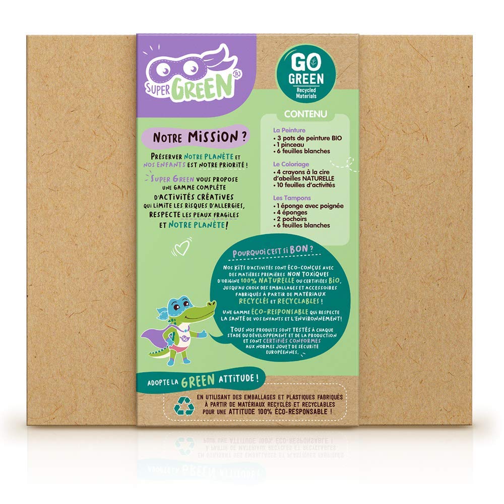 Super Green ECO 004 Set of 3 Organic Activities Colouring Stamps