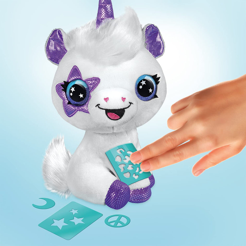 Canal Toys - Unicorn to Customise Airbrush Plush – Soft Toy Spray Art with Felt-Tip Pens and Stencils – 6 Years and Above – O