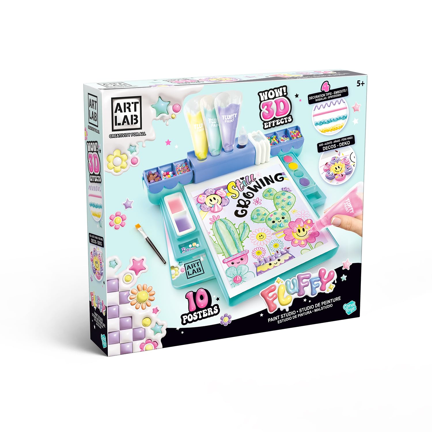 Art Lab Fluffy Paint Studio, 3D Paint, Create Amazing Pieces of Art, Bring Your Designs to Life with 3D Paint Effects! Jam Pa