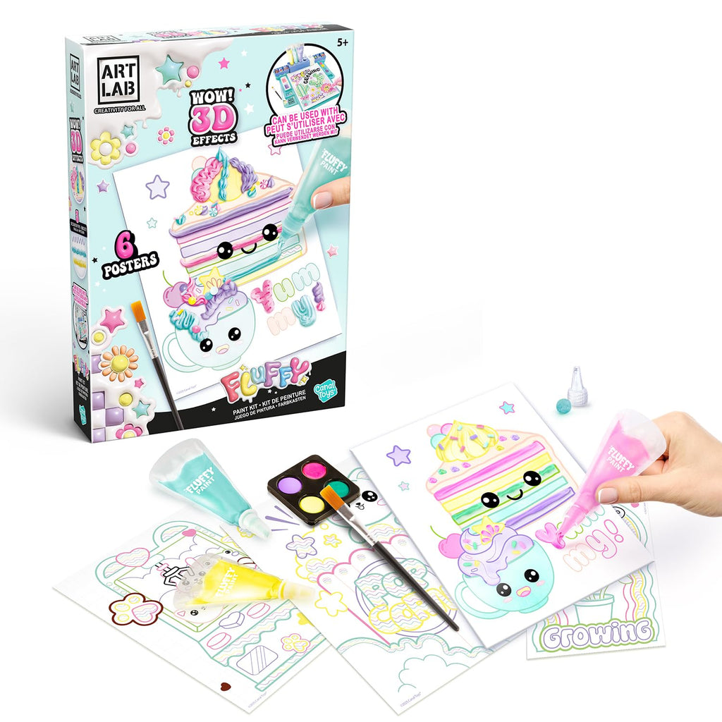 Art Lab Fluffy Paint Kit, 3D Paint Set, Bring Your Designs to Life with 3D Paint! Great Kit for Budding Artists