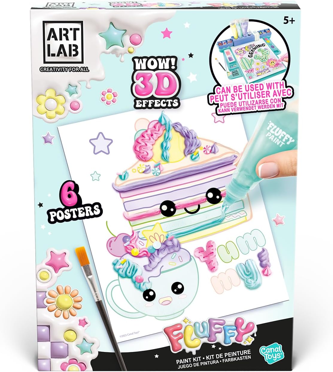 Art Lab Fluffy Paint Kit, 3D Paint Set, Bring Your Designs to Life with 3D Paint! Great Kit for Budding Artists