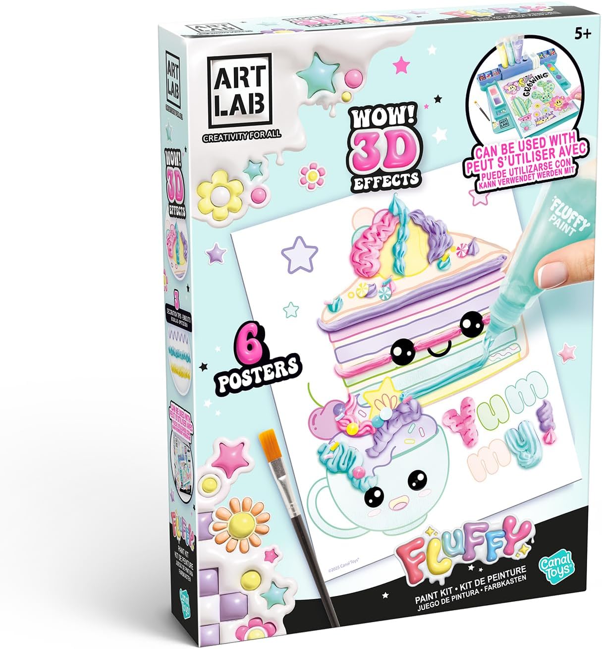 Art Lab Fluffy Paint Kit, 3D Paint Set, Bring Your Designs to Life with 3D Paint! Great Kit for Budding Artists