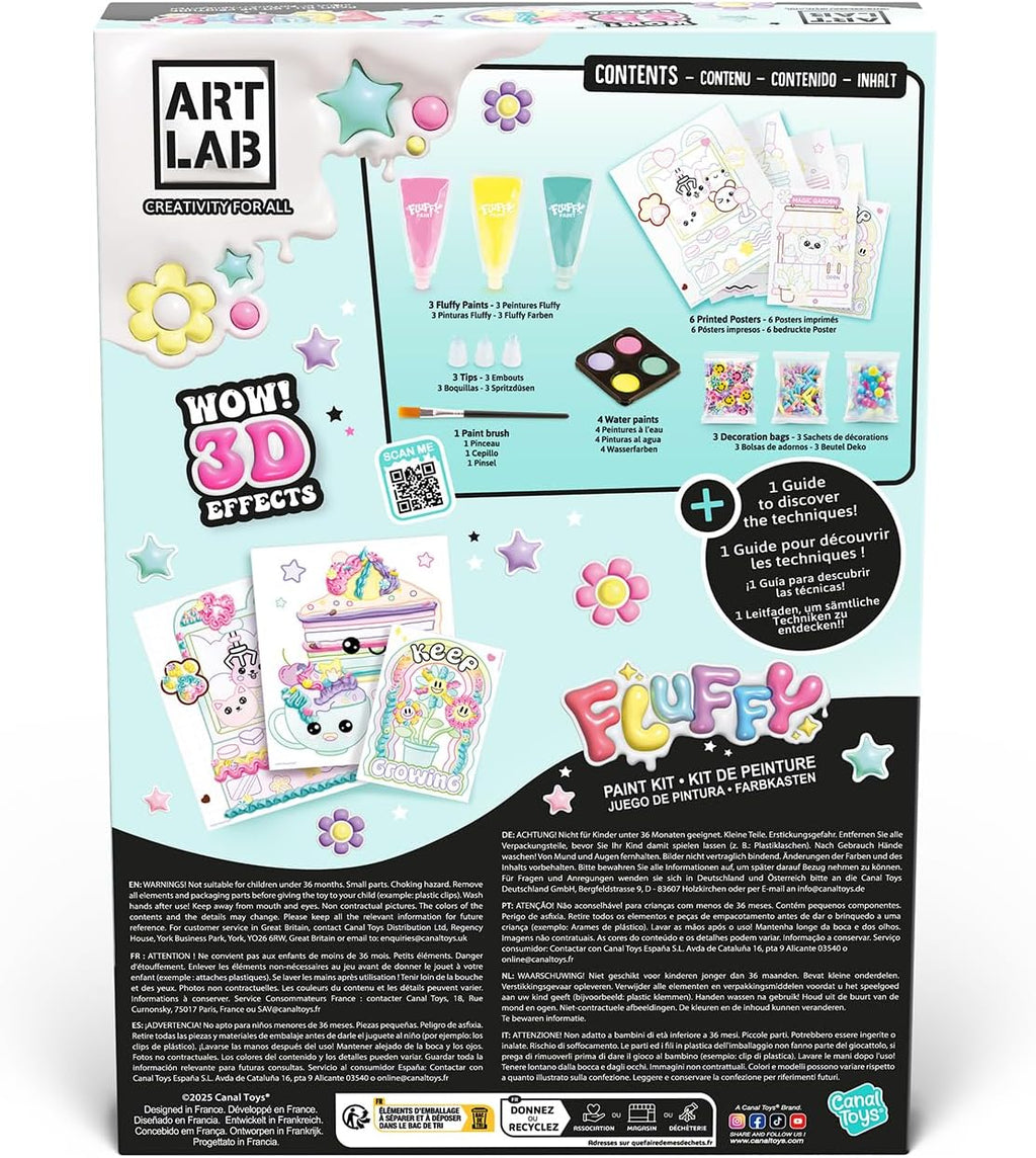 Art Lab Fluffy Paint Kit, 3D Paint Set, Bring Your Designs to Life with 3D Paint! Great Kit for Budding Artists