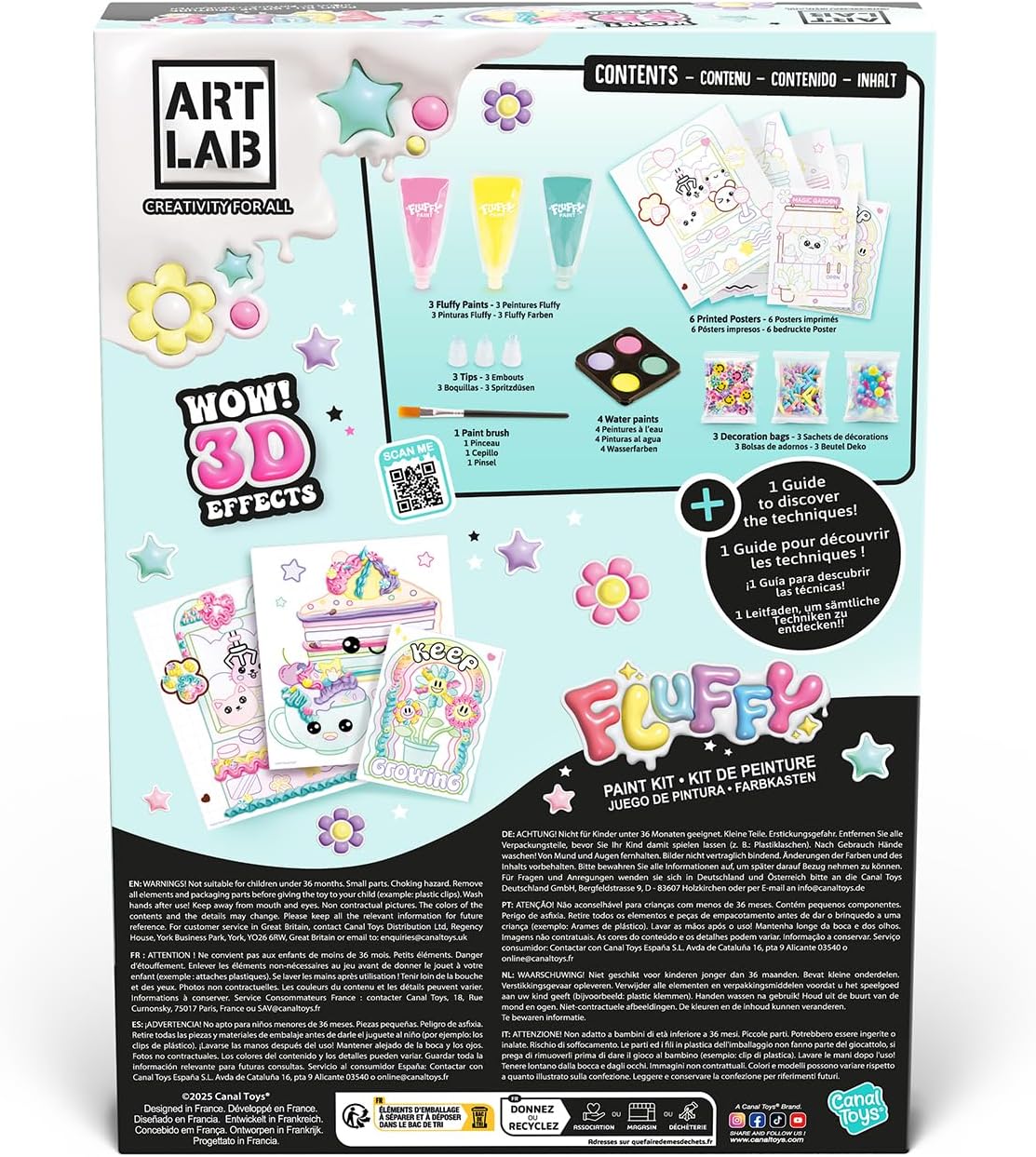 Art Lab Fluffy Paint Kit, 3D Paint Set, Bring Your Designs to Life with 3D Paint! Great Kit for Budding Artists