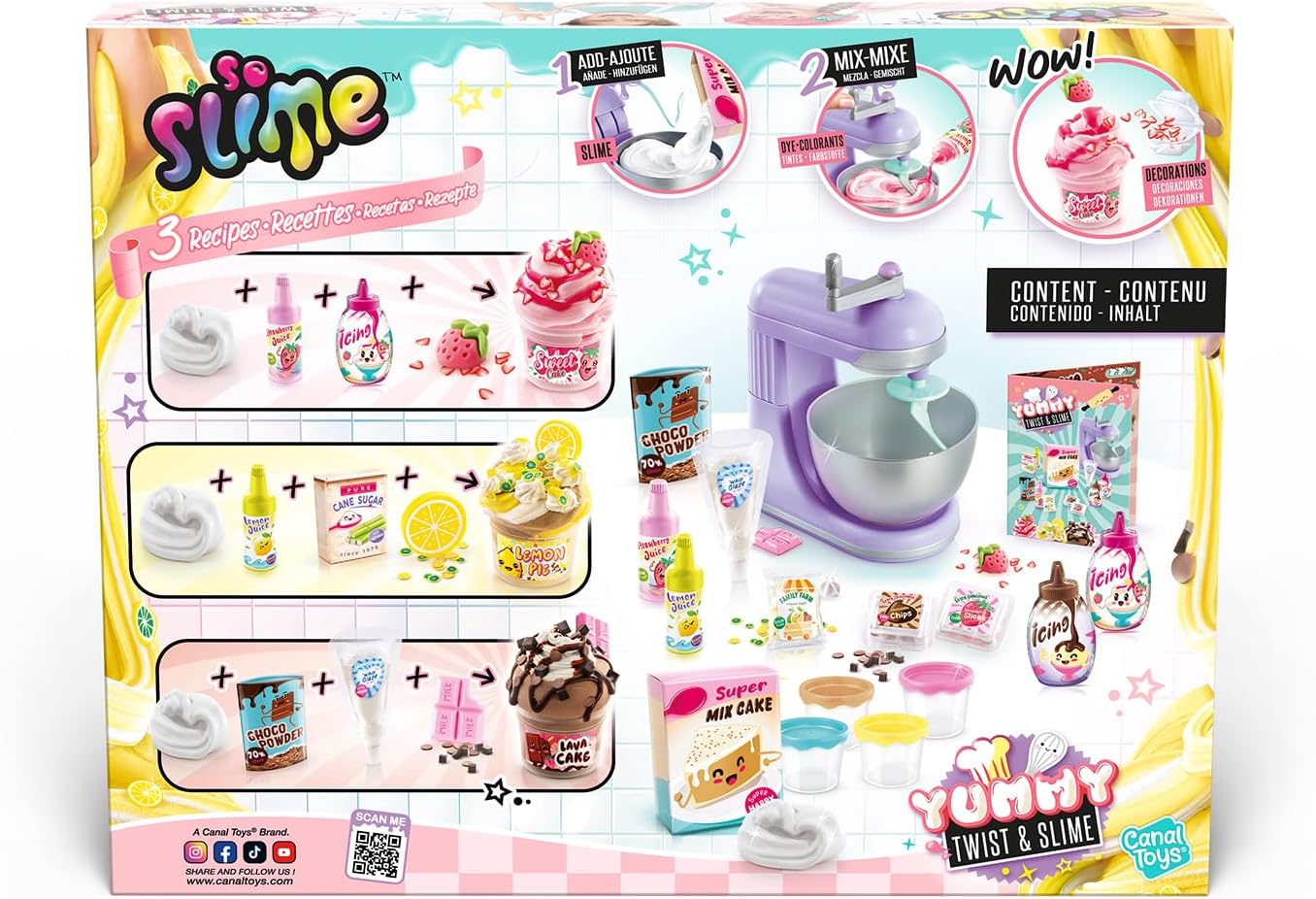 Canal Toys So Slime - Yummy Twist & Slime Mixer Set - DIY Slime with Dyes, Decoration & Recipe Instructions - From 6 Years - 