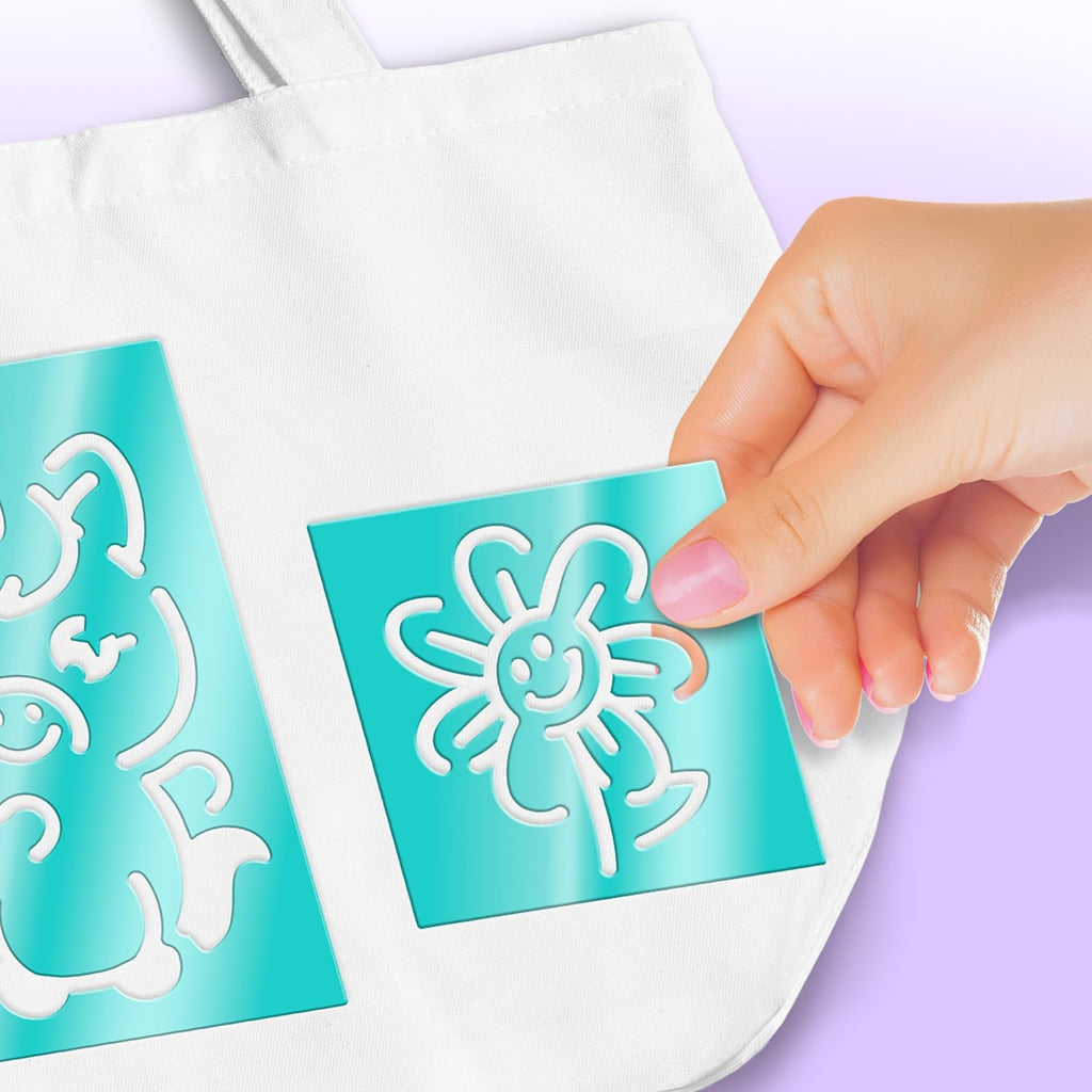 Canal Toys - Airbrush Art - Fashion Design Kit with electronic spray, stencils and felt-tip pens - AIR 016, White Tote Bag