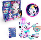 Canal Toys - Airbrush Plush - Customisable Cosmic Unicorn Soft Toy with Luminous Horn - with Prediction Card, Markers and Ste