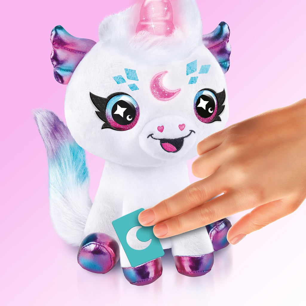 Canal Toys - Airbrush Plush - Customisable Cosmic Unicorn Soft Toy with Luminous Horn - with Prediction Card, Markers and Ste