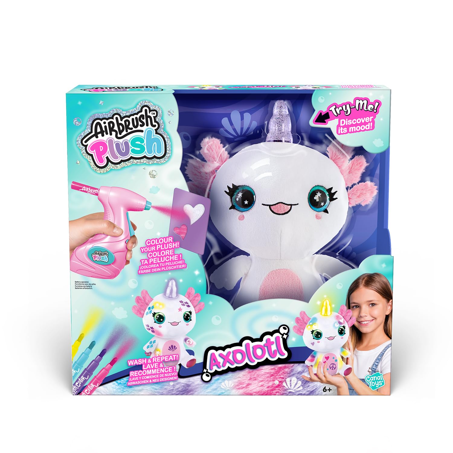 Canal Toys Airbrush Plush Light-Up Axolotl