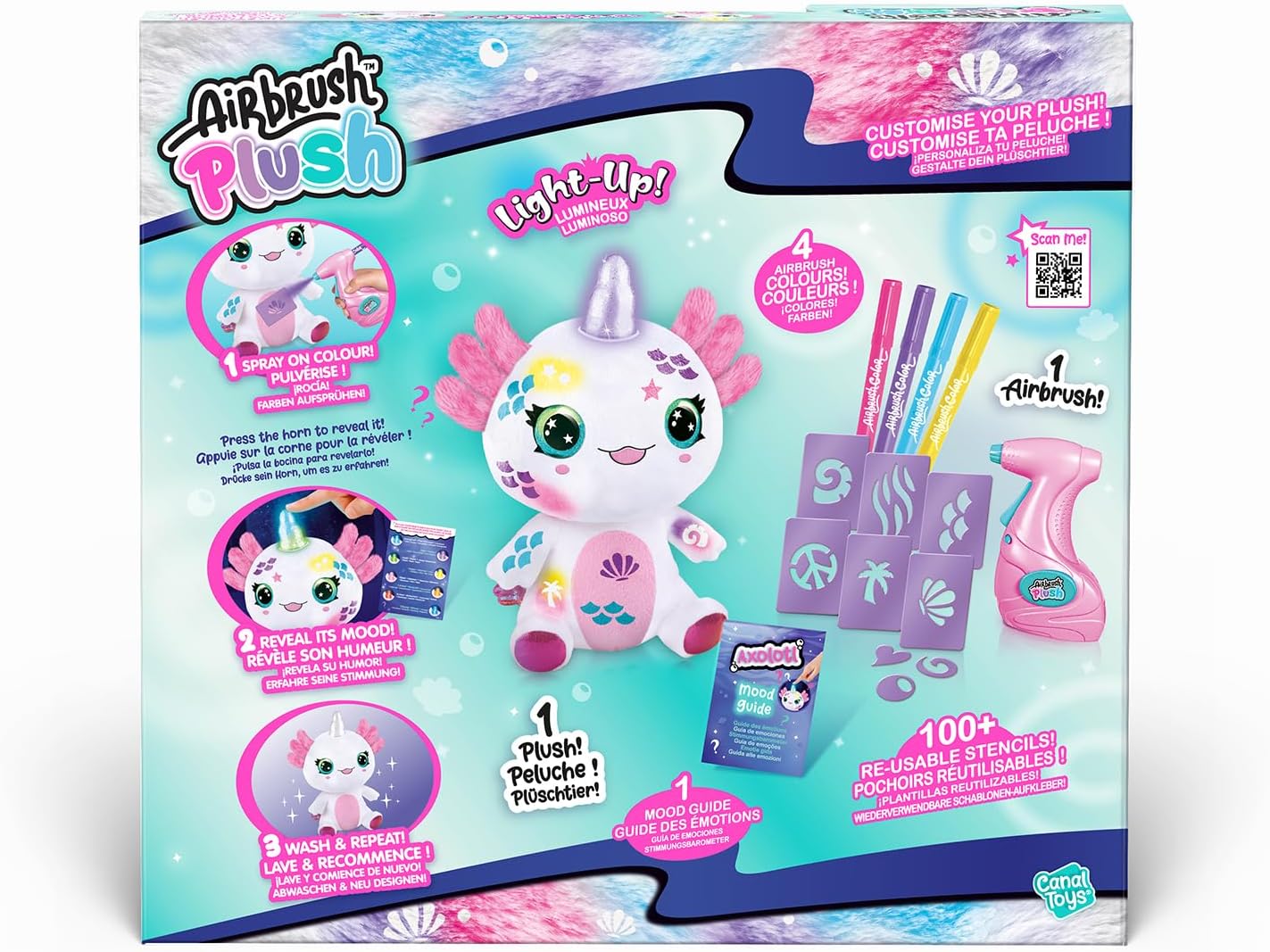 Canal Toys Airbrush Plush Light-Up Axolotl