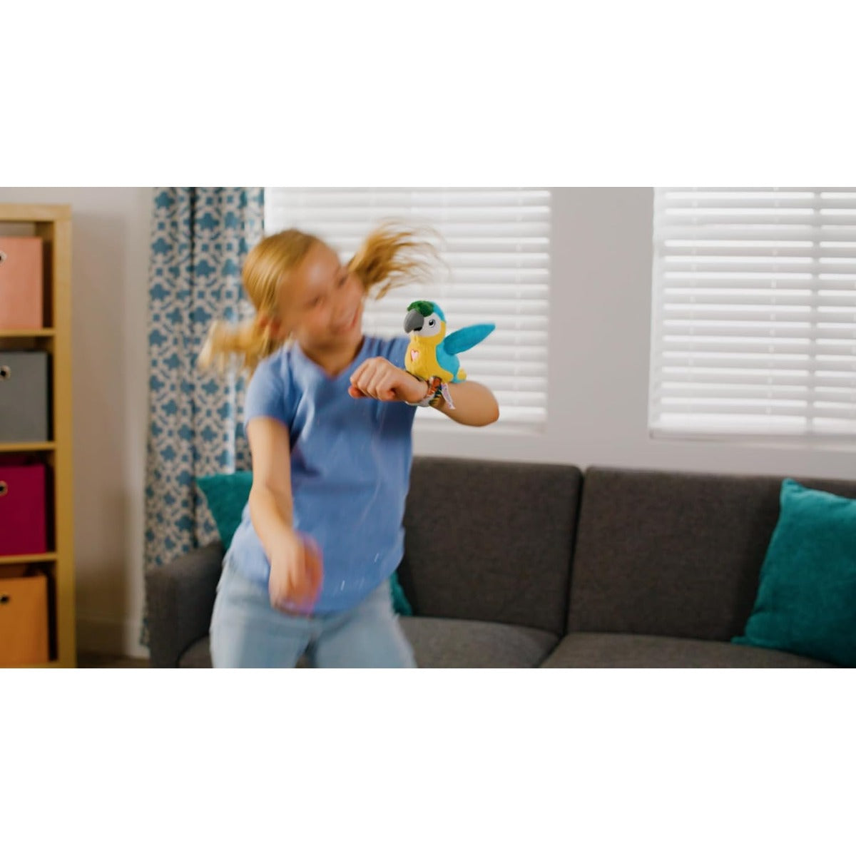 Blue Parrot - Interactive Talking Plush Bird Toy for Kids Repeats Words Sings and Flaps Wings Rechargeable Educational