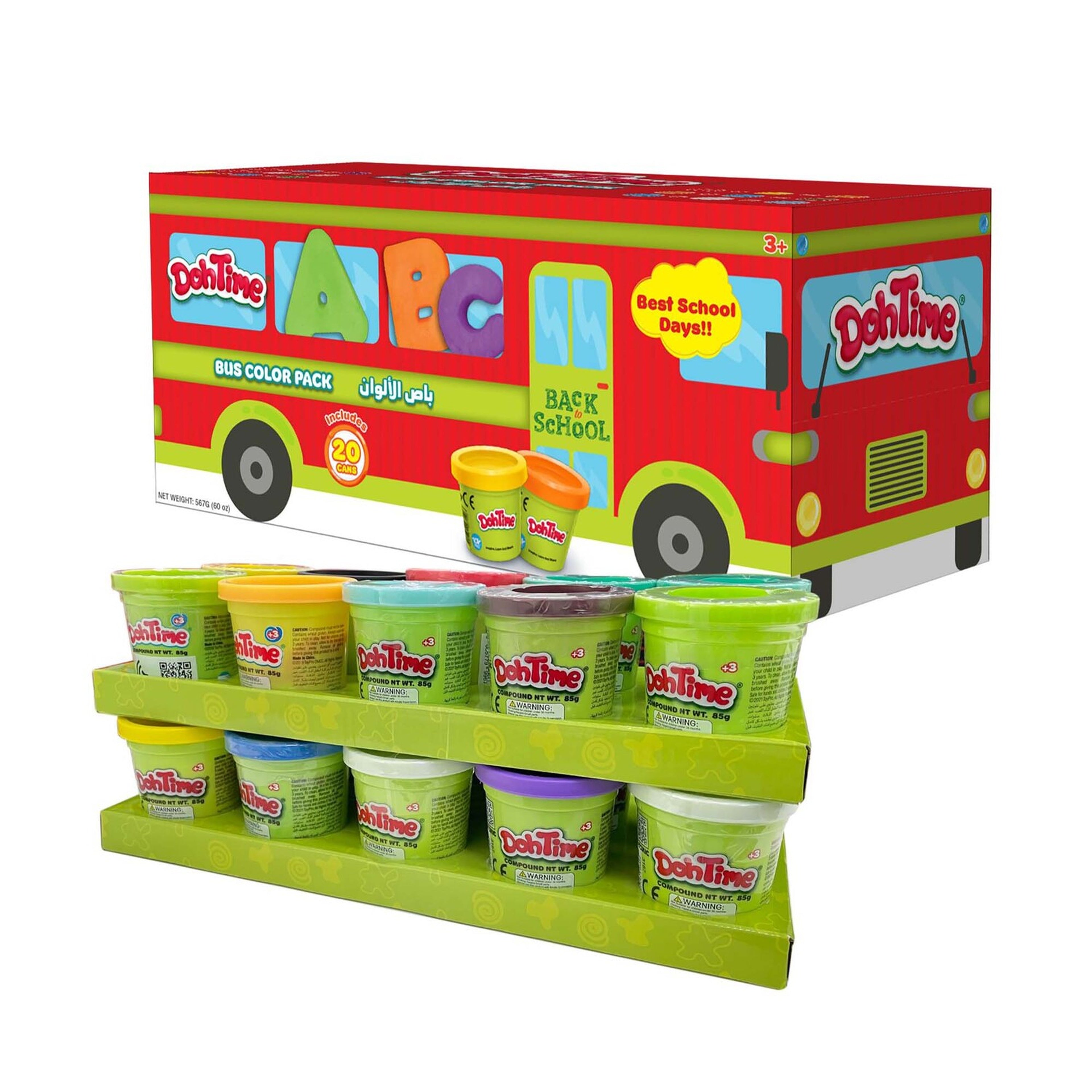 Doh Time Dough 20 in 1 Bus Maga Pack Value Set 101938 Assorted Colours