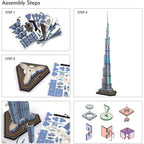 CubicFun 3D Puzzles LED Dubai Burj Khalifa 57.5" H Architecture