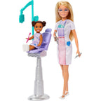 Barbie Teacher Doll with Brunette Fashion with Printed Dress, 1 Toddler, & Teaching Accessories