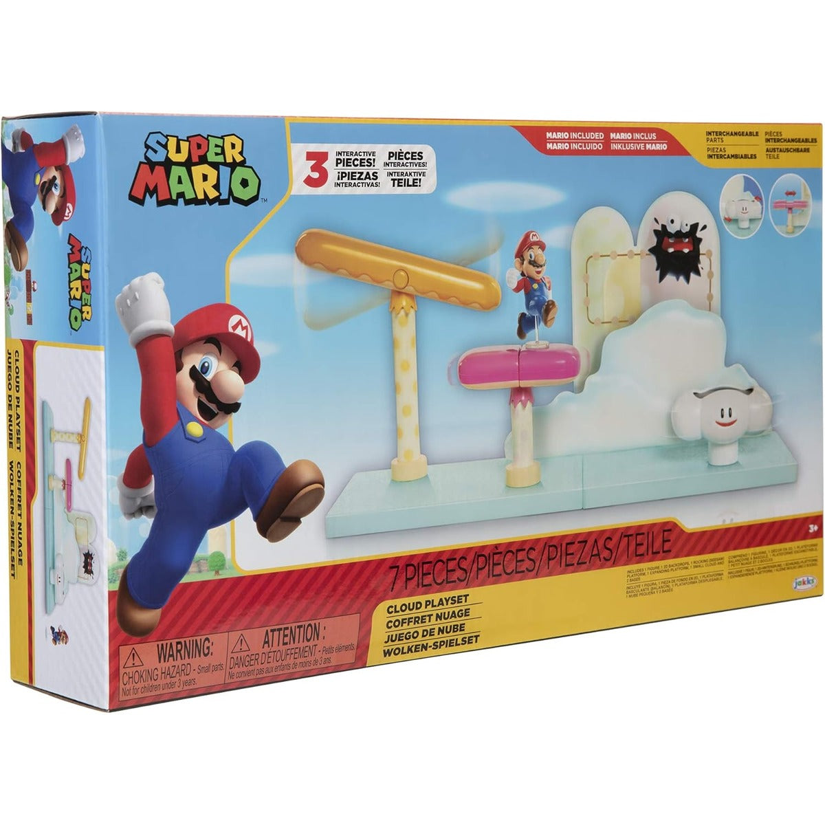 Super Mario Cloud World Diorama Set with 2.5" Running Mario Action Figure