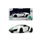 Dubai Police Porsche 911 GT3 Die-Cast Collectible Model Car with Opening Doors, Freewheel Vehicle, 1:24 Scale, White/Green