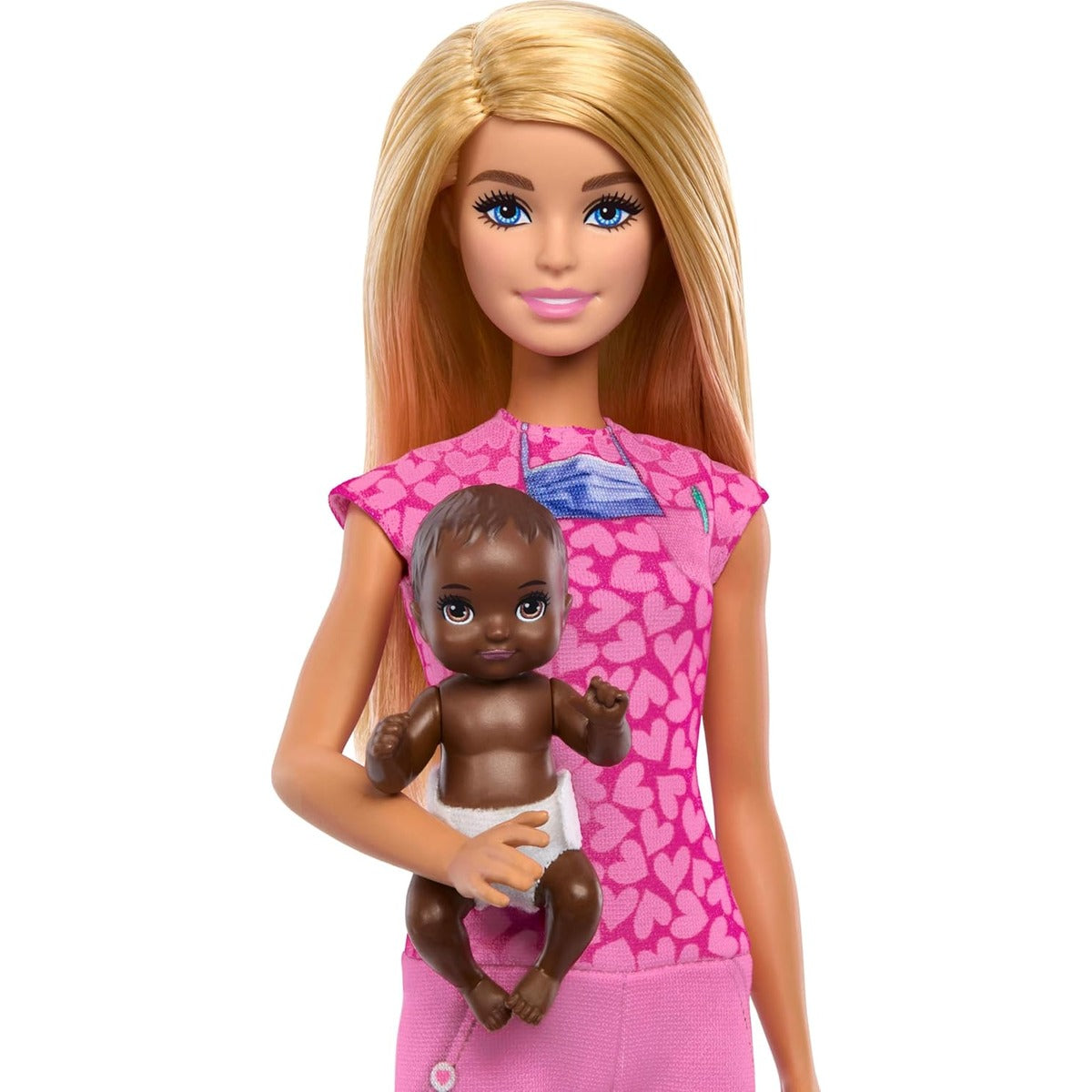 Barbie Baby Doctor Playset with Blonde Fashion Doll Wearing Pink Scrubs, Baby Doll, Furniture & Accessories Multicolor