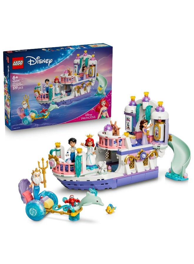 LEGO Disney Princess Ariel's Royal Wedding Boat 43299 Building Toy Set (301 Pieces)