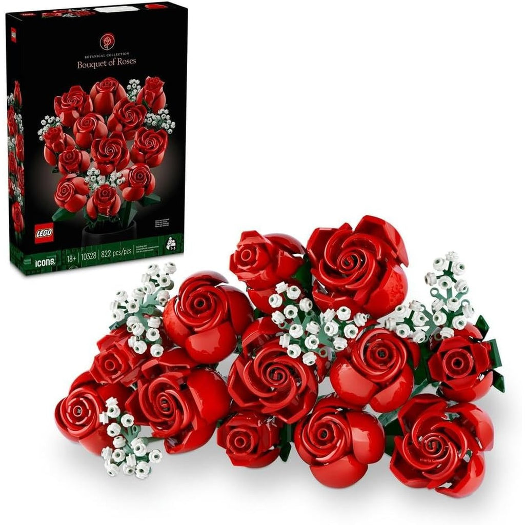 LEGO LEGO Botanicals Bouquet of Roses - Artificial Flowers Set for Adults - incl. 12 Faux Roses & 4 Sprigs of Baby's Breath t