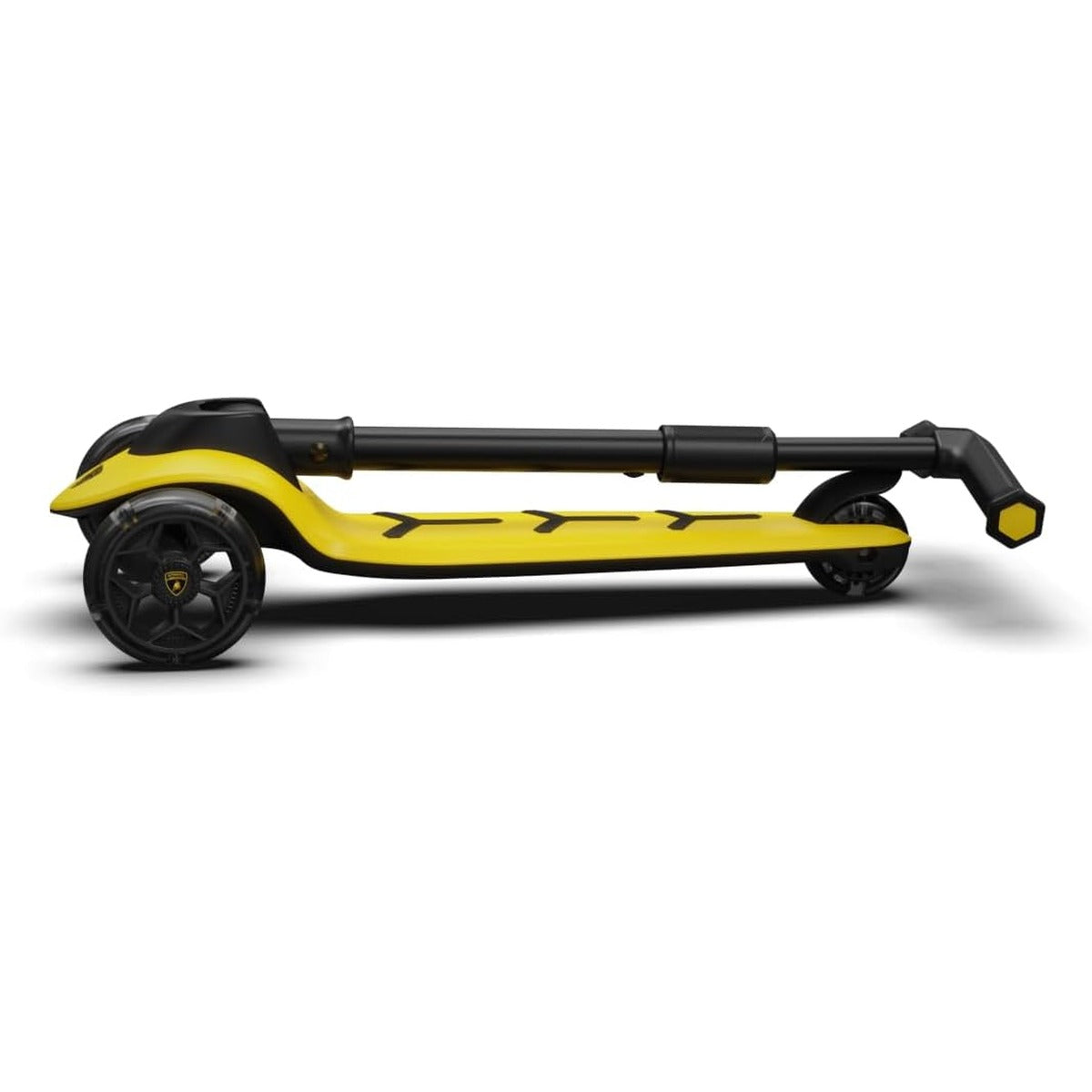 Lamborghini Yellow Scooter with seat for Kids Ages 3-8, 3 Wheel Scooter for Kids with Adjustable Height, Folding Kids