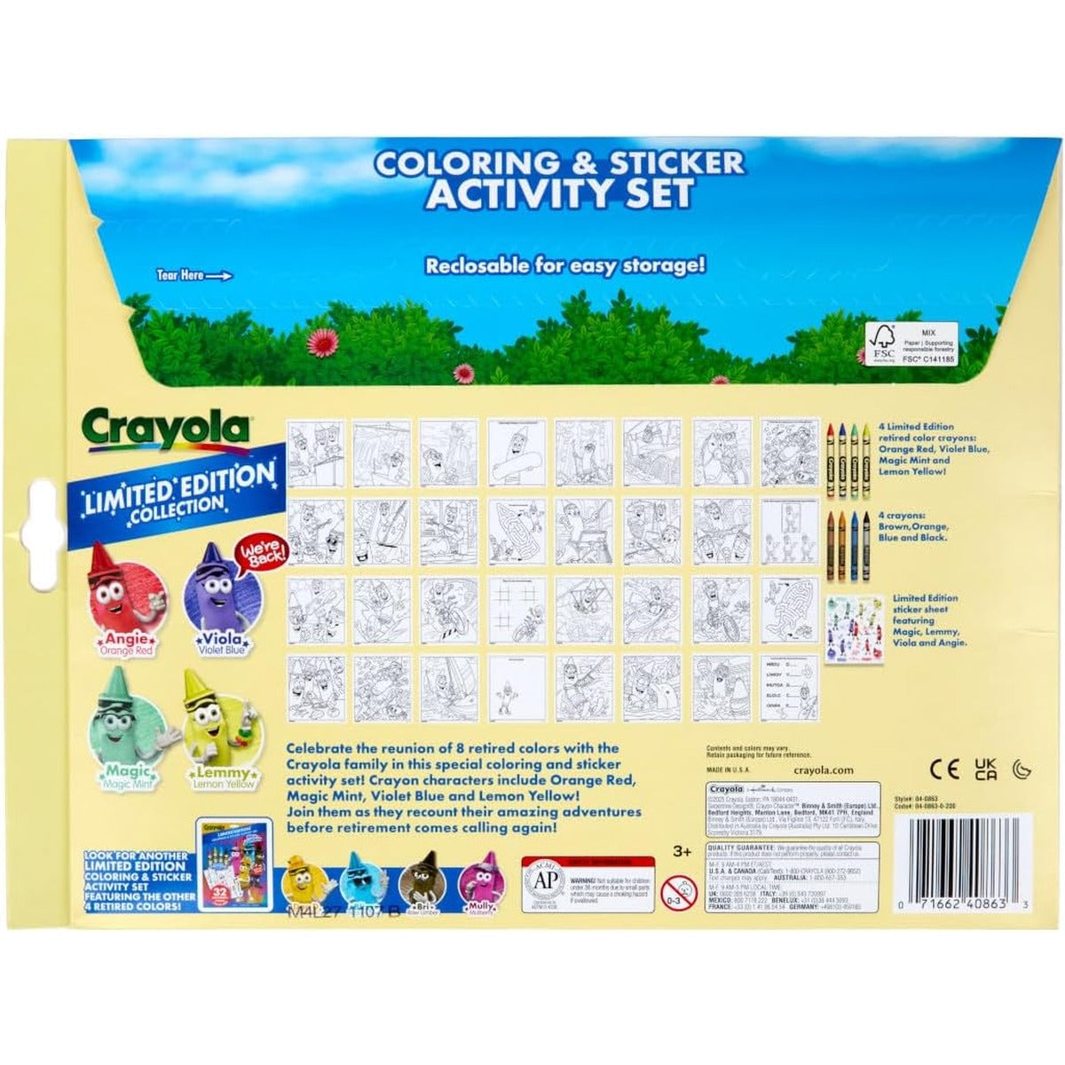 Crayola Retired Colors Coloring & Activity Set, Retired Crayons & Stickers