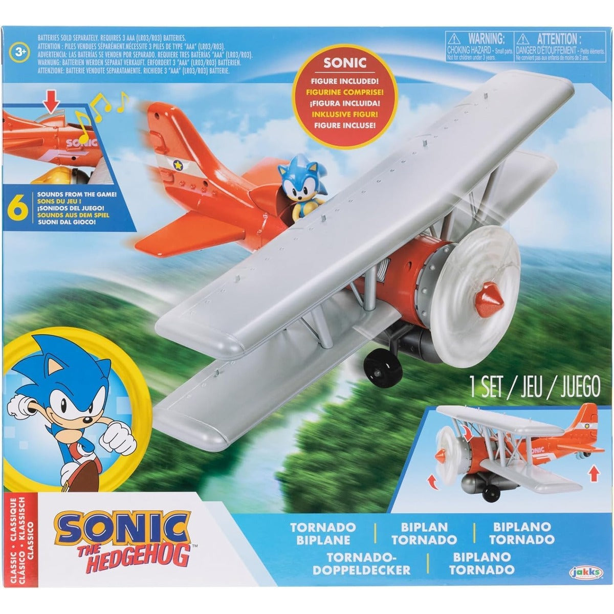 Sonic The Hedgehog Tornado Biplane Playset with 2.5" Sonic Action Figure