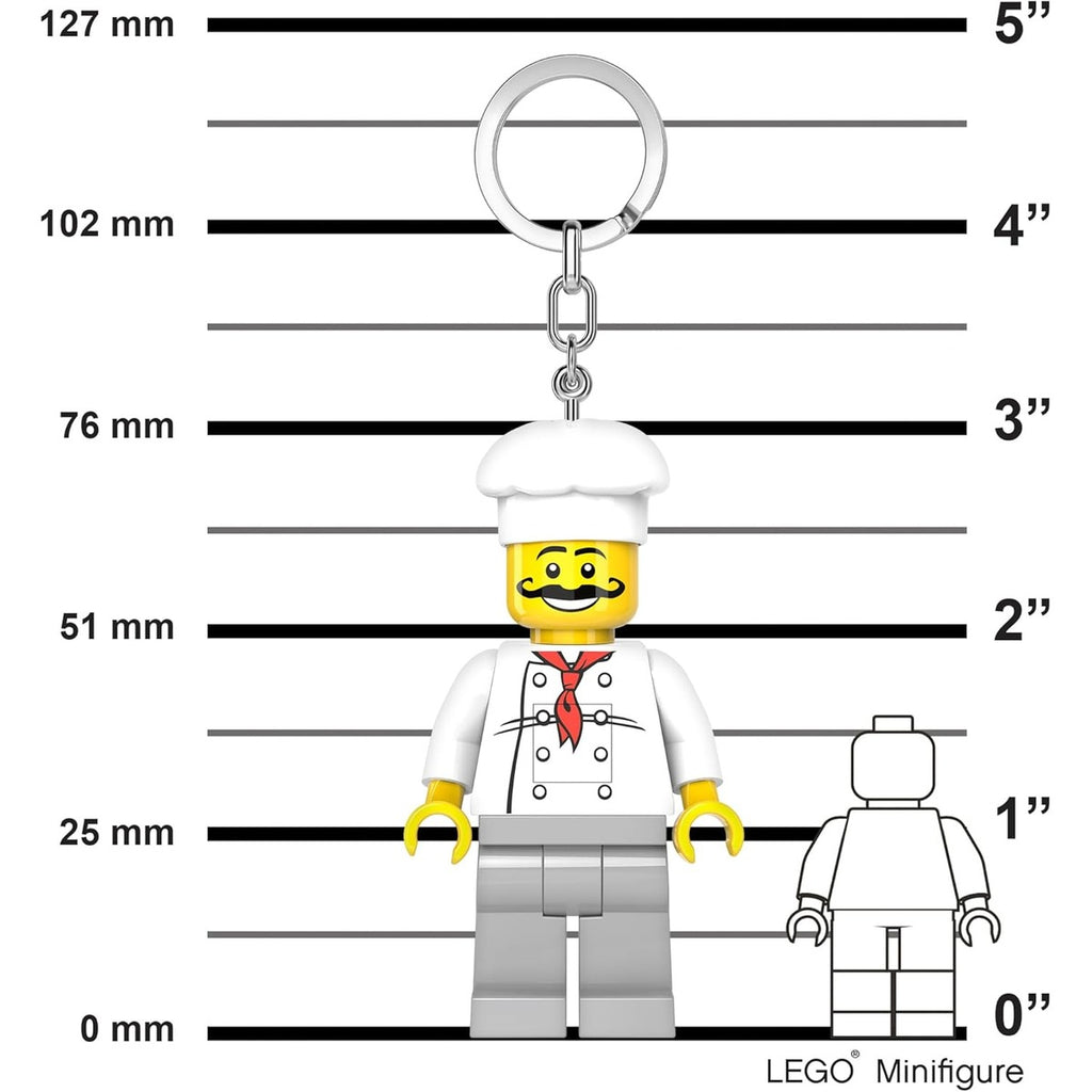 LEGO Minifigures Large 3 Inch Tall Figure Keychain Light - Chef (KE24H)