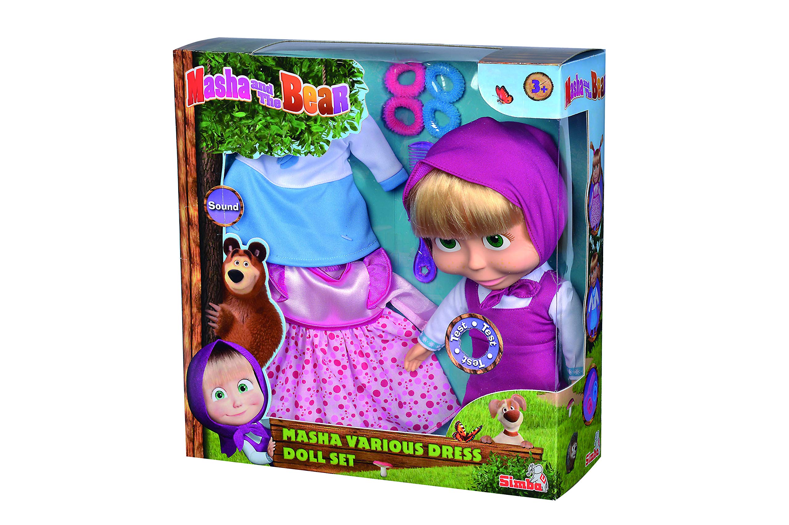 Simba Masha Doll with Melody, Includes Two Dress Set, 30 cm, 3 Years, 109301082