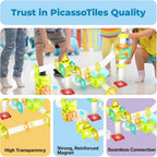 PicassoTiles Magnet Tiles Building Block Travel Size Magnetic Marble