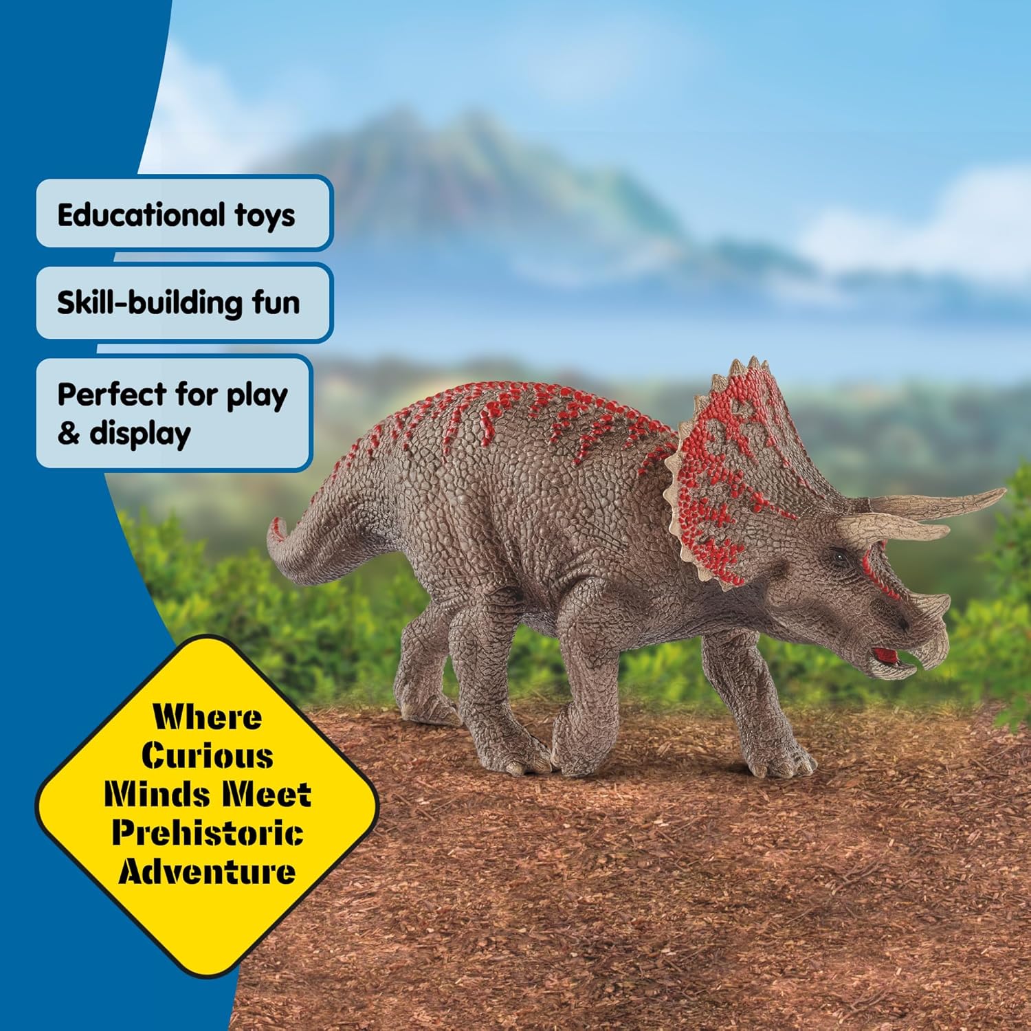 Schleich Dinosaurs 4" Realistic Triceratops Dinosaur Figure